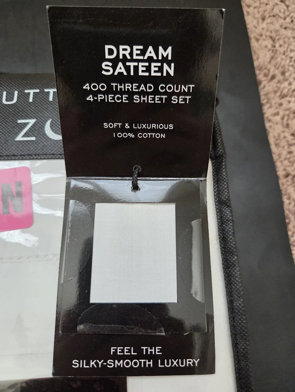 Wamsutta Dream Zone Sateen WHITE 400 TC 4 Piece Queen Cotton Sheet Set